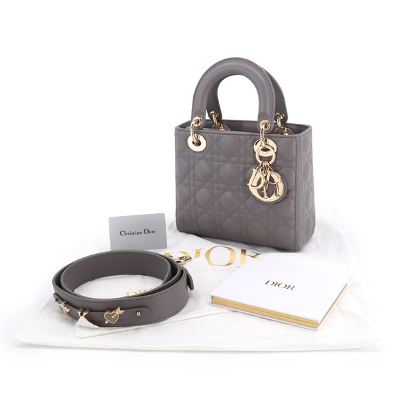 Christian Dior My ABCDior Small 2way Hand Shoulder Bag Leather Gray M05380CAL... - Picture 9 of 10